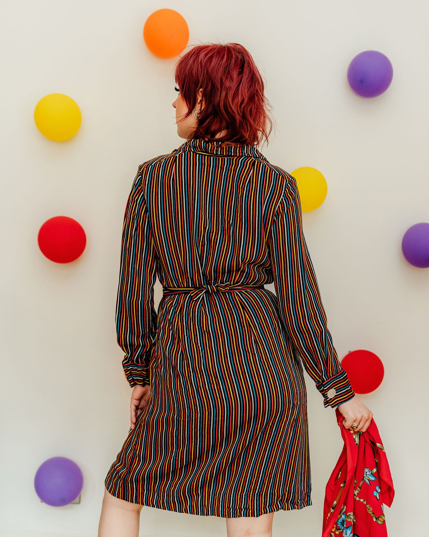 Vintage 70s Rainbow Stripe Dress
