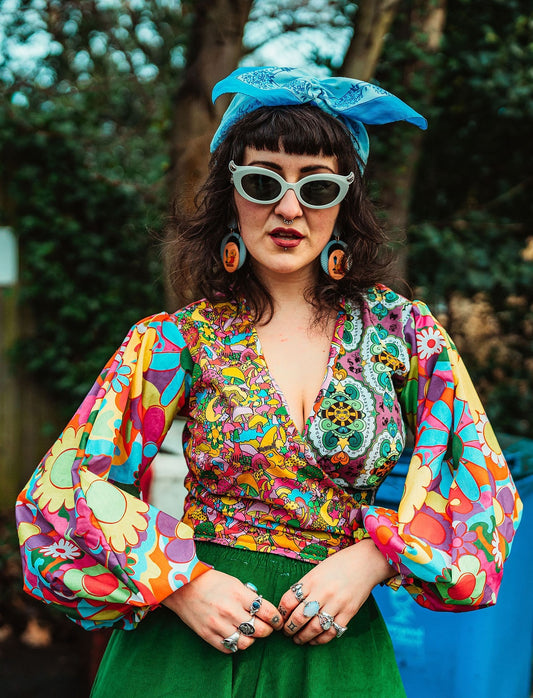 The Recycling Centre Patchwork Wrap Top