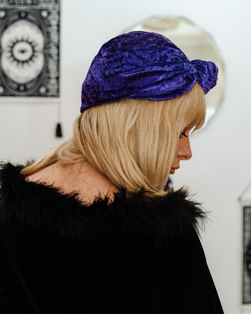 Vintage 90s Black Velour Feather Top