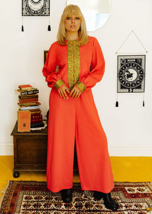 Vintage 60s Red Jumpsuit