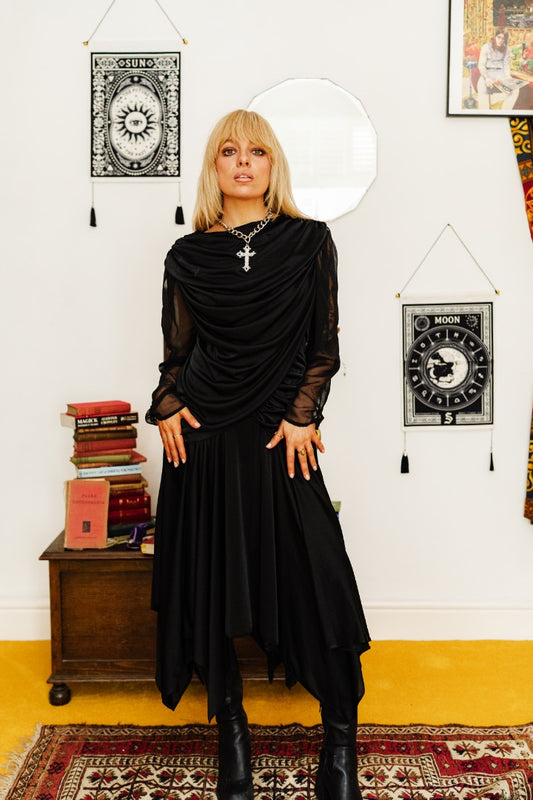 Vintage 80s Black Cocktail Dress