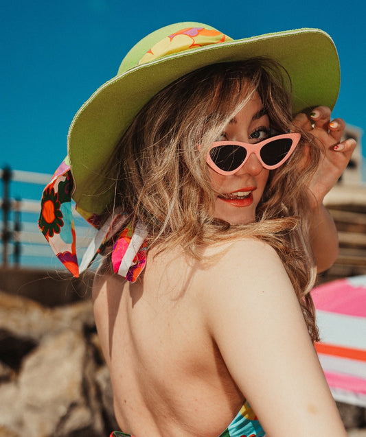 Wide Brim Green Felt Hat