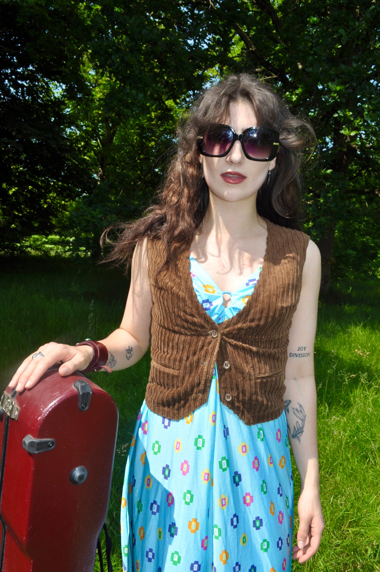 Vintage Brown Cropped Corduroy Waistcoat