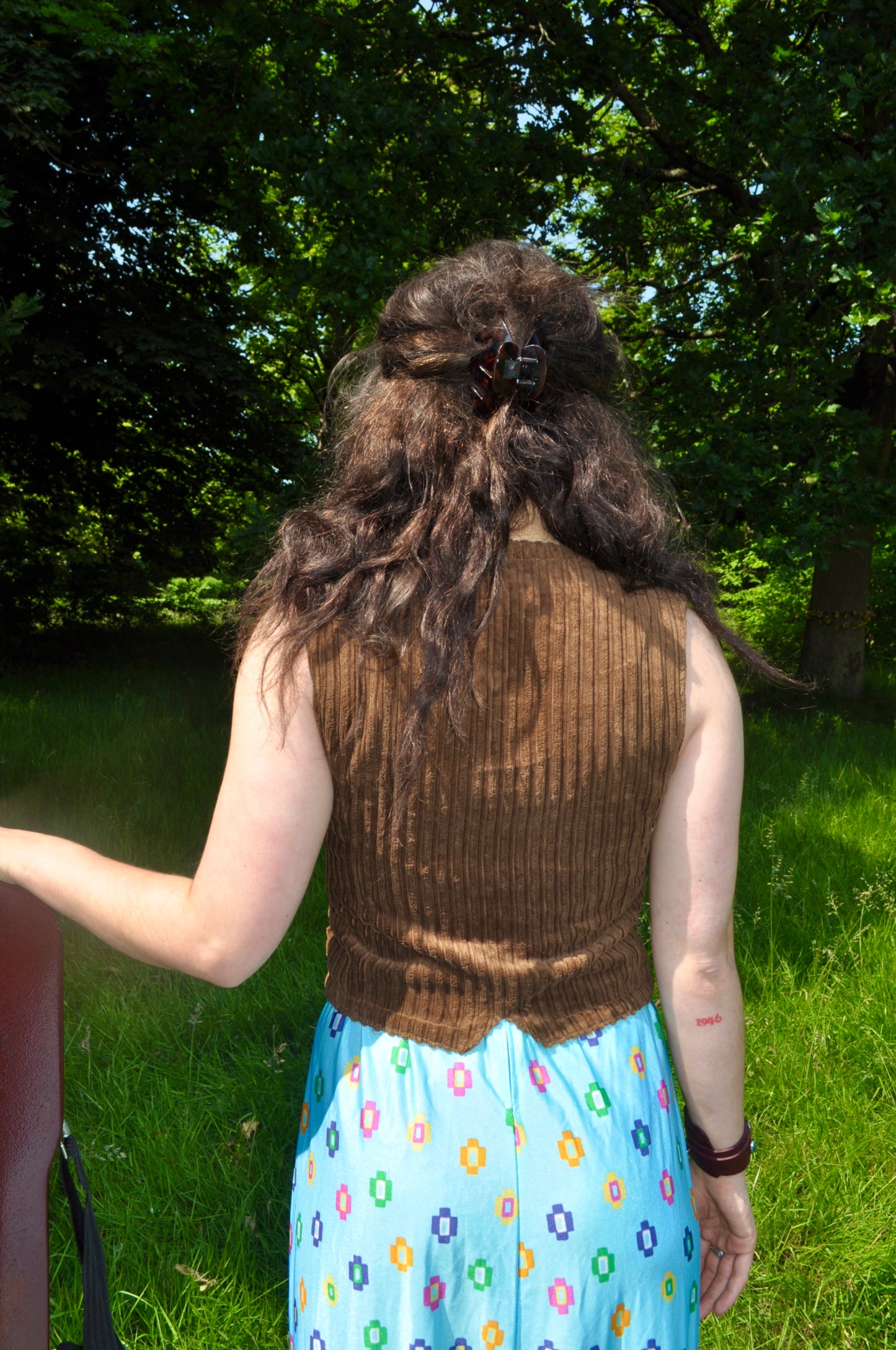 Vintage Brown Cropped Corduroy Waistcoat