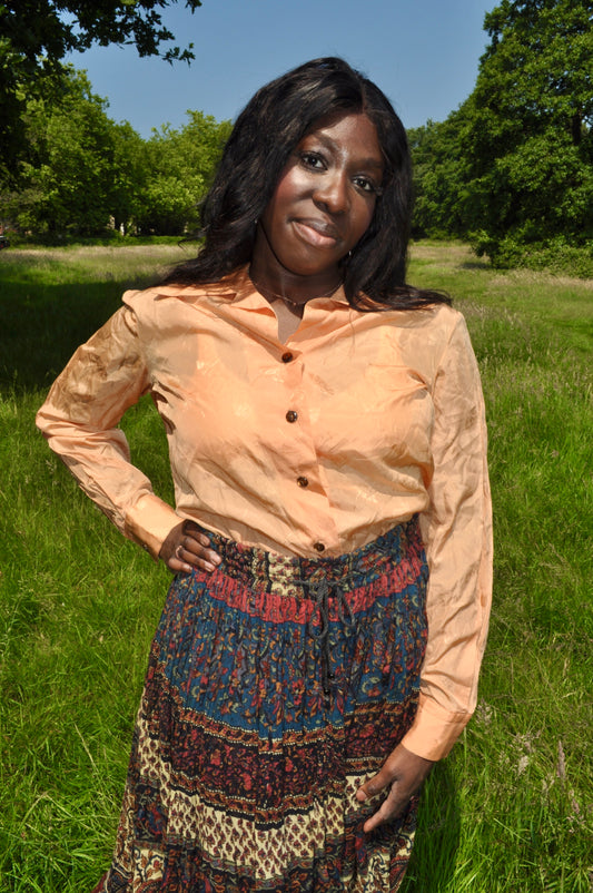 Vintage 70s Peach Umbrella Shirt