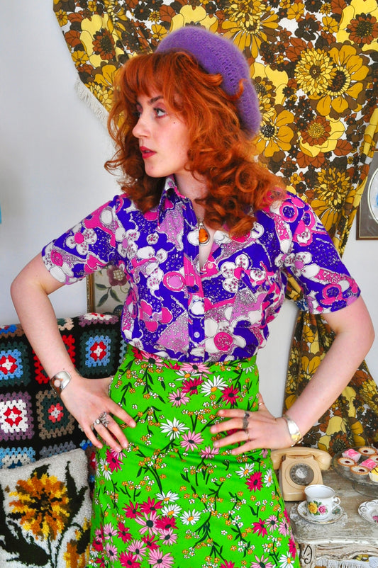 Vintage 60s Pink Psychedelic Shirt