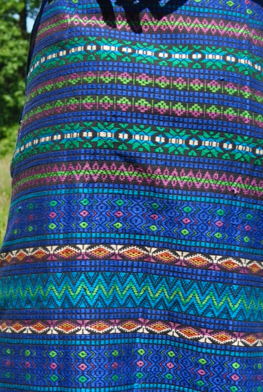 Vintage 70s Blue Tapestry Maxi Skirt