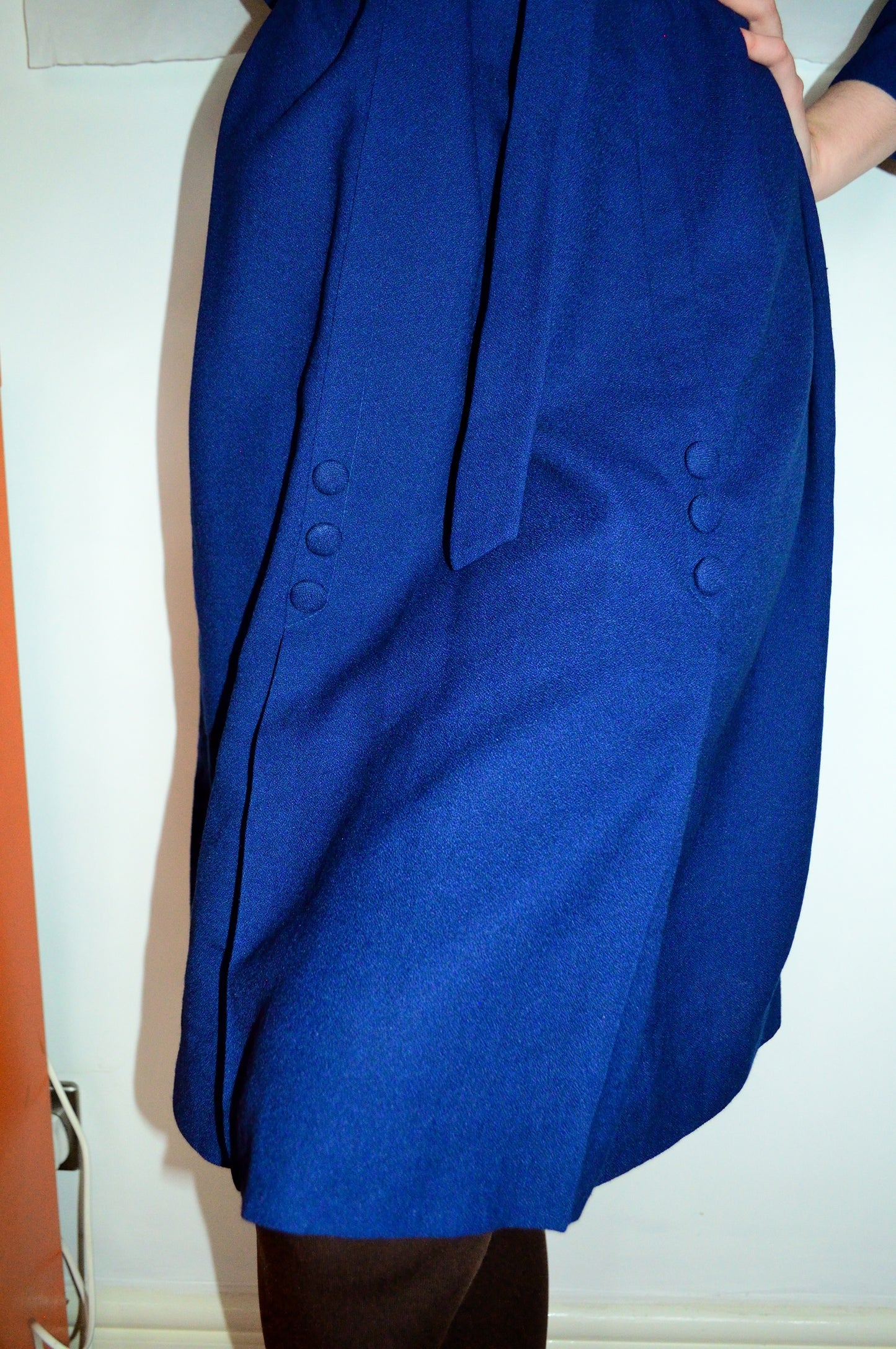 Vintage 60s Navy Blue Pencil Dress