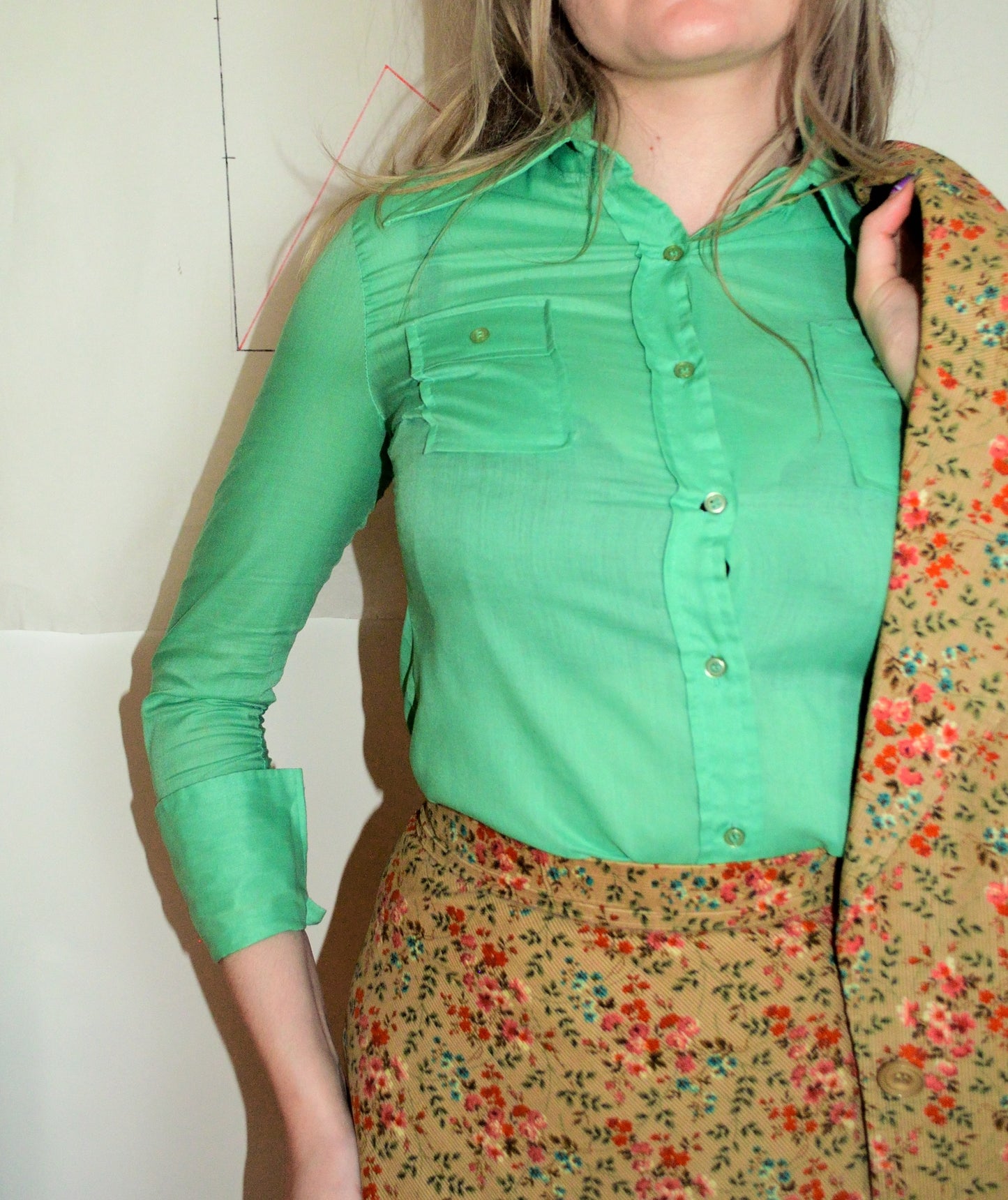 Vintage 70s Turquoise Shirt