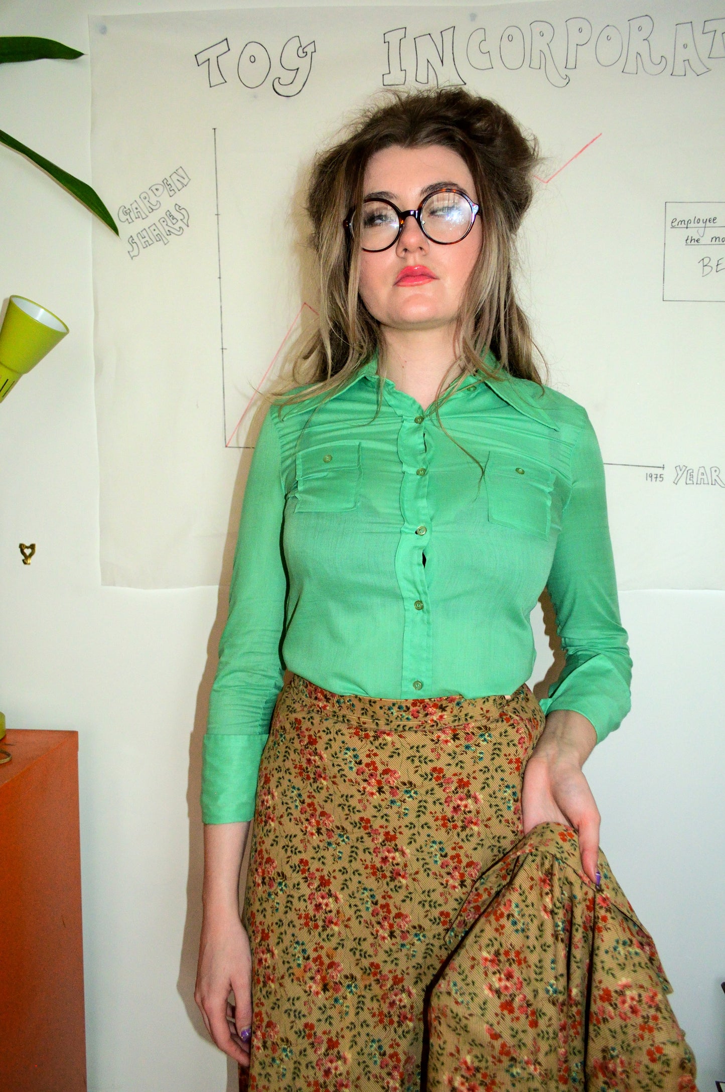 Vintage 70s Turquoise Shirt
