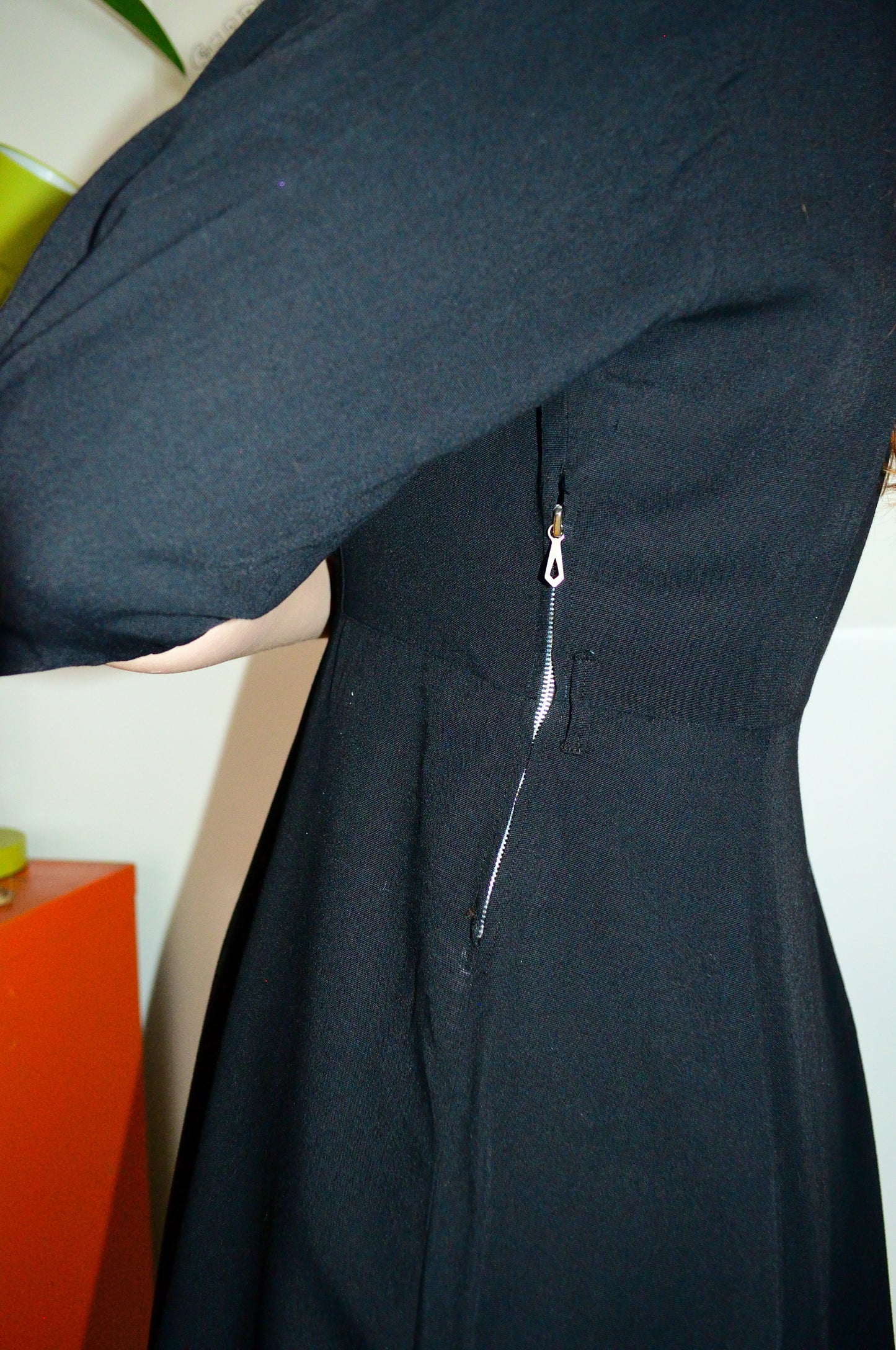 Vintage 50s Black Midi Dress