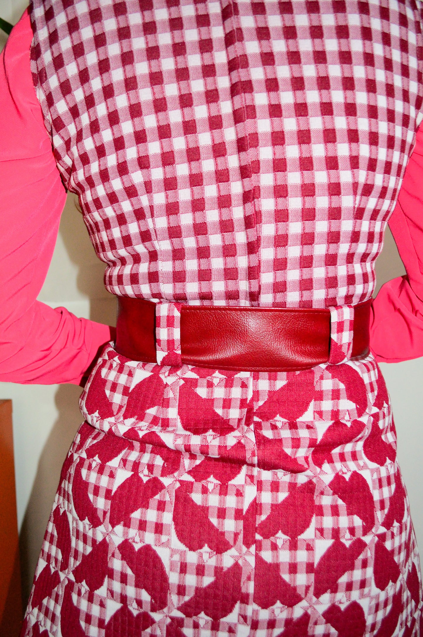 Vintage 70s Red Gingham Dress