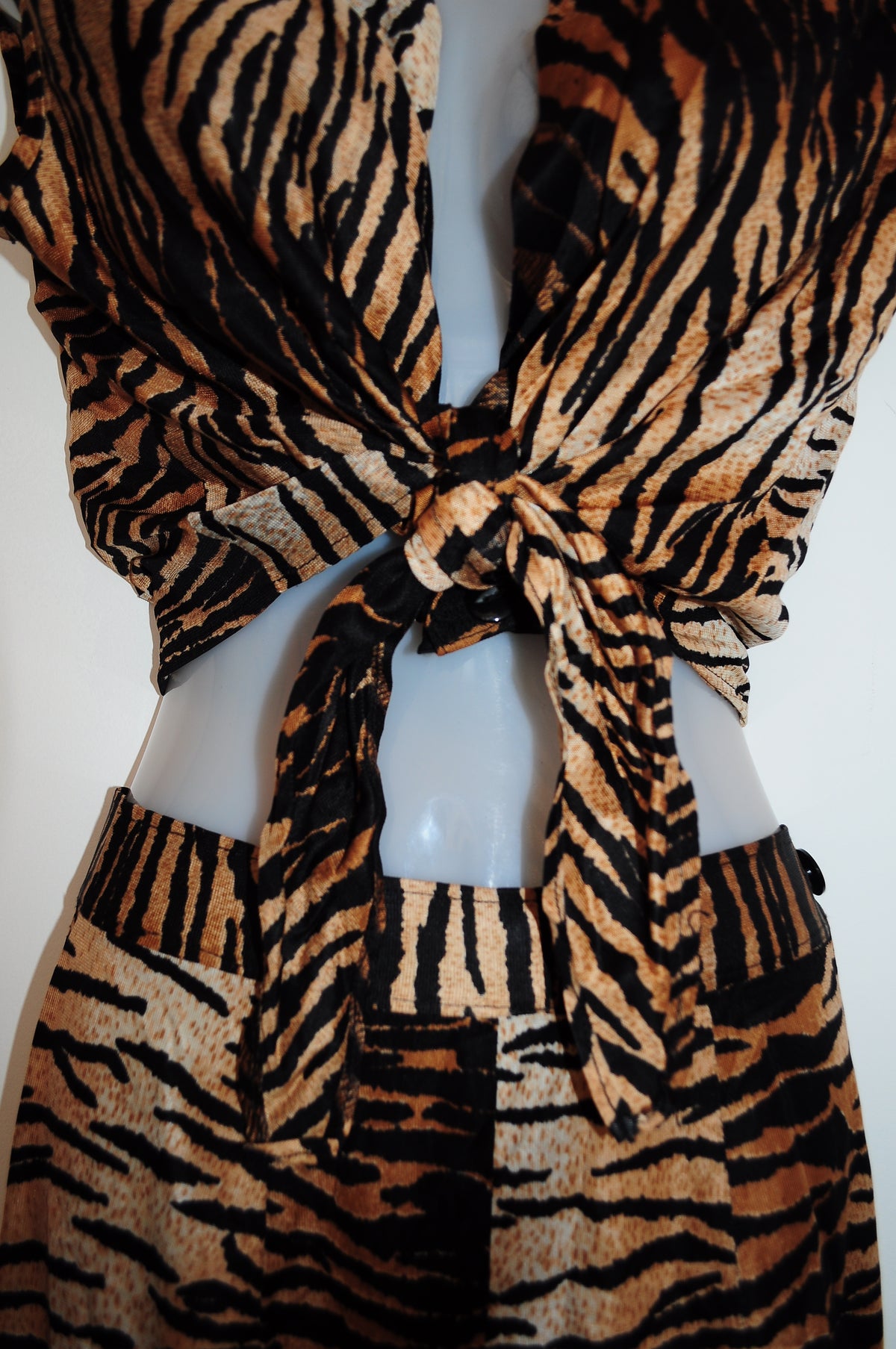 Vintage 70s Tiger Print Two Piece