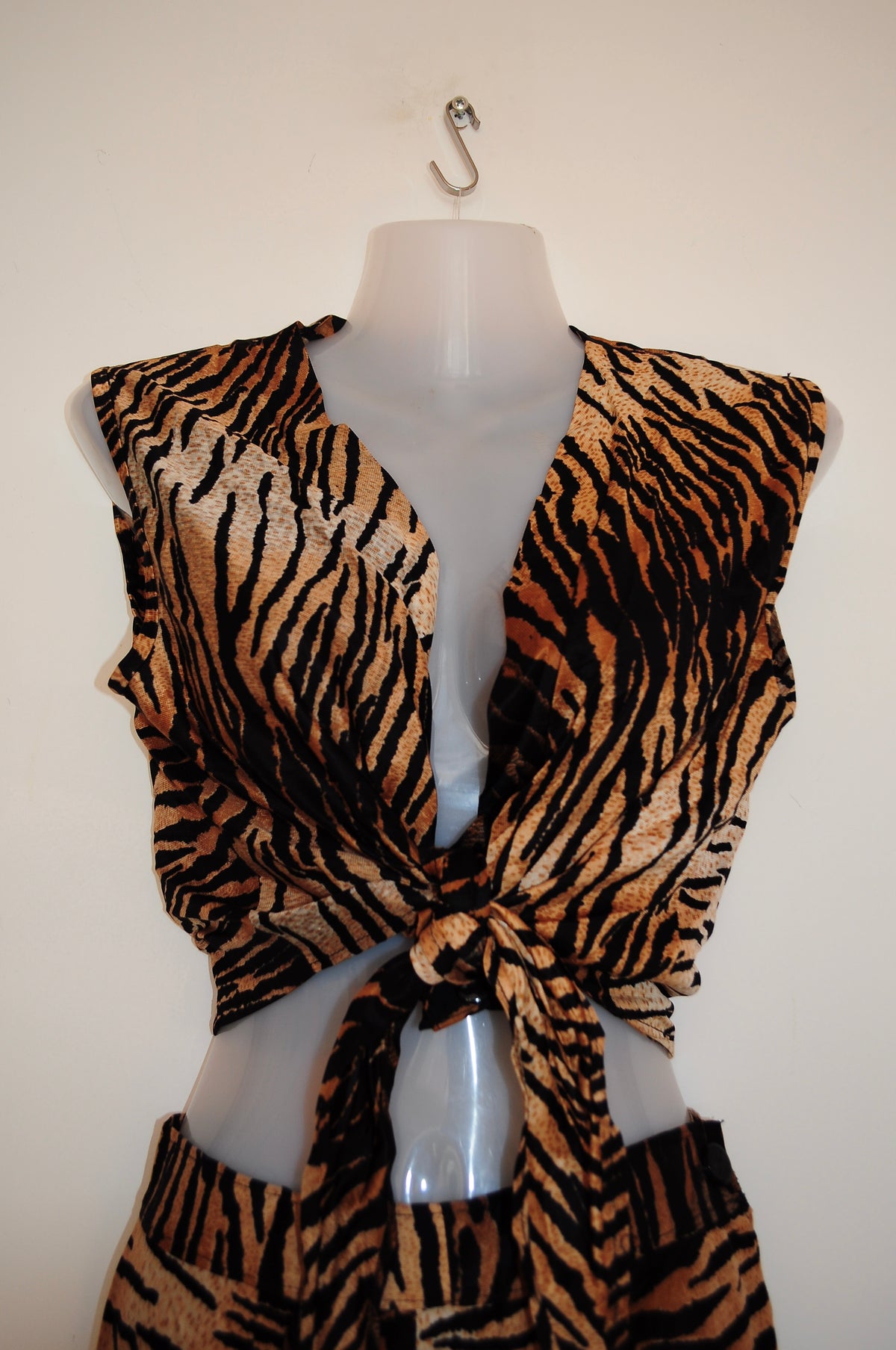Vintage 70s Tiger Print Two Piece