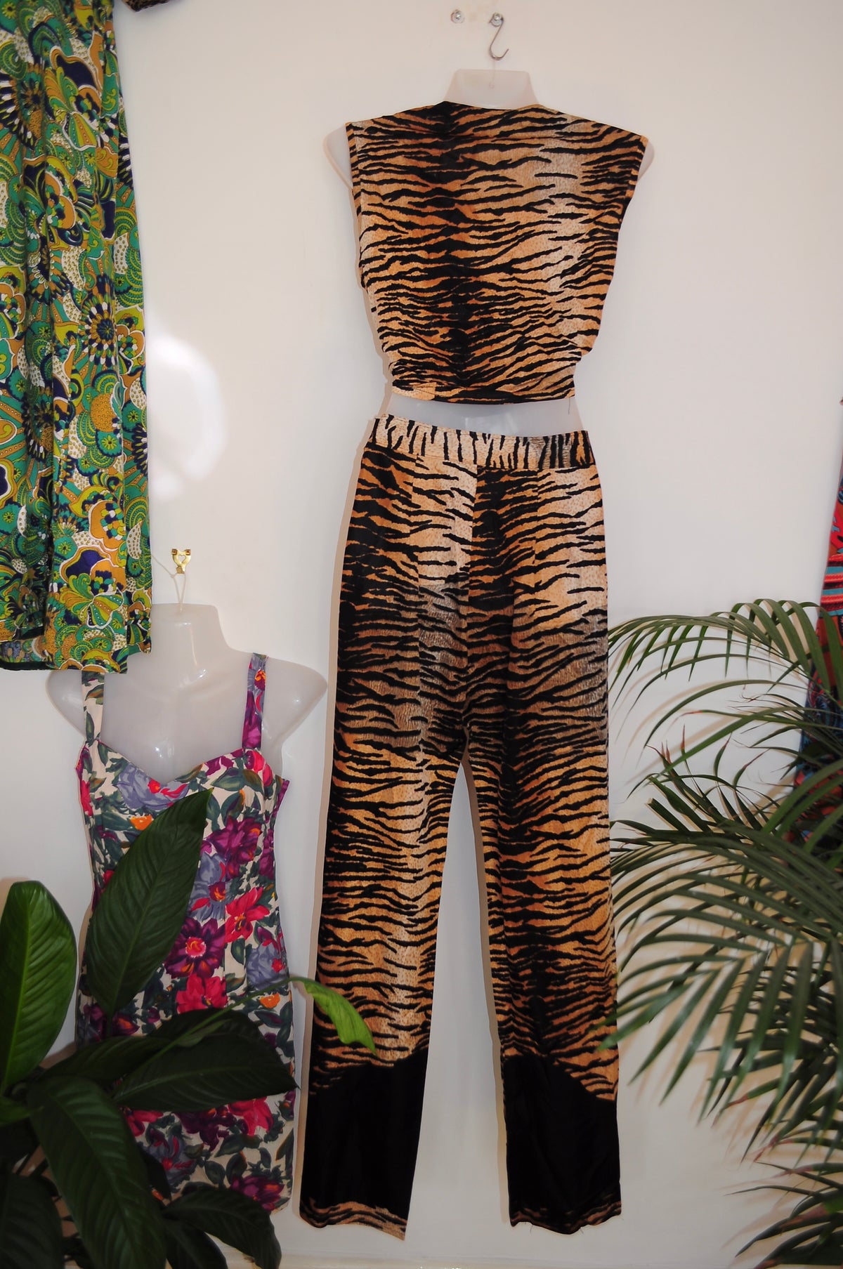 Vintage 70s Tiger Print Two Piece