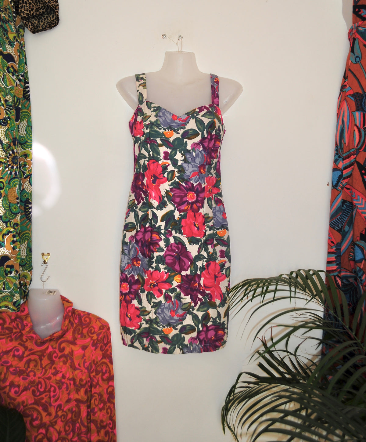 Vintage 80s Floral Pin Up Dress