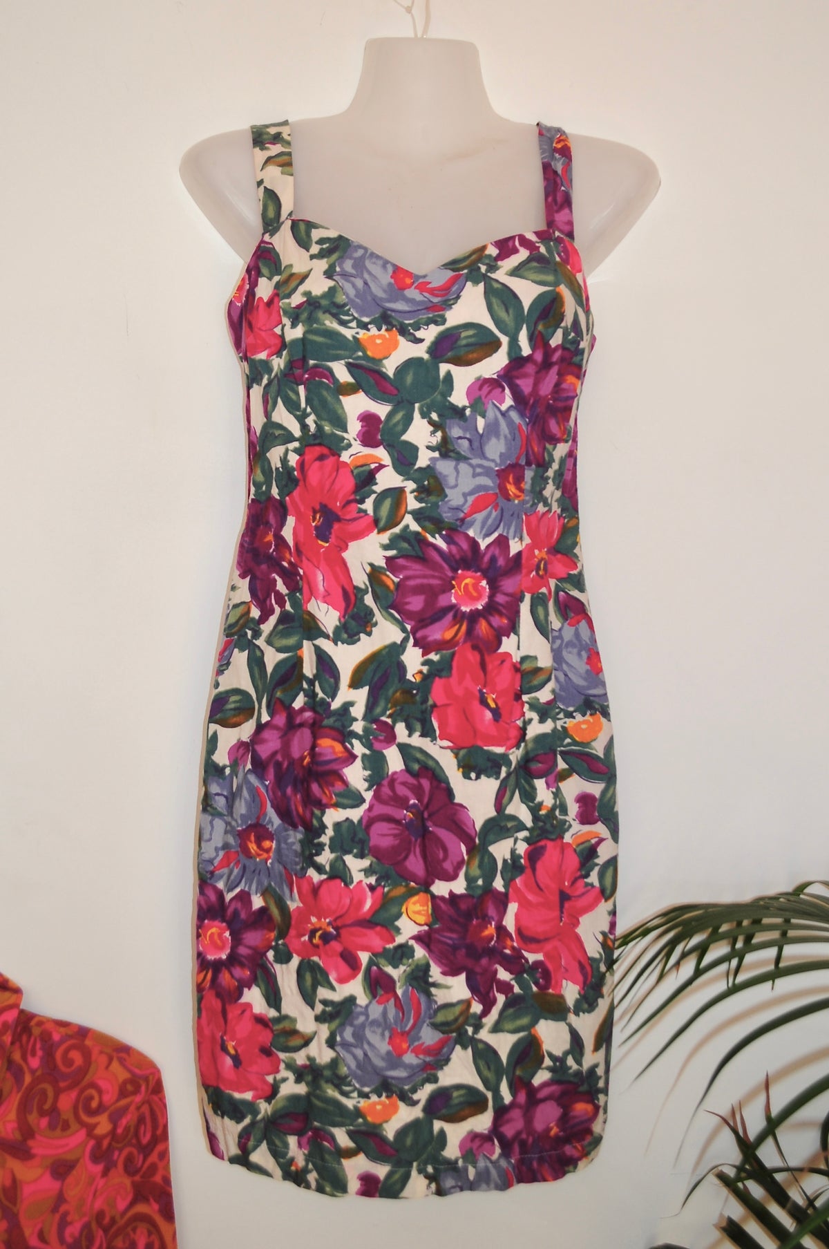 Vintage 80s Floral Pin Up Dress