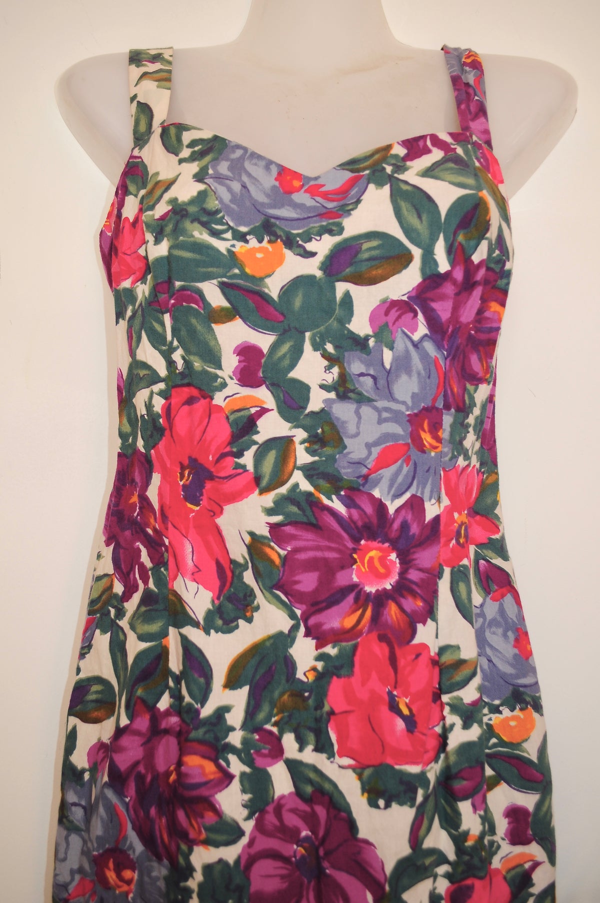 Vintage 80s Floral Pin Up Dress