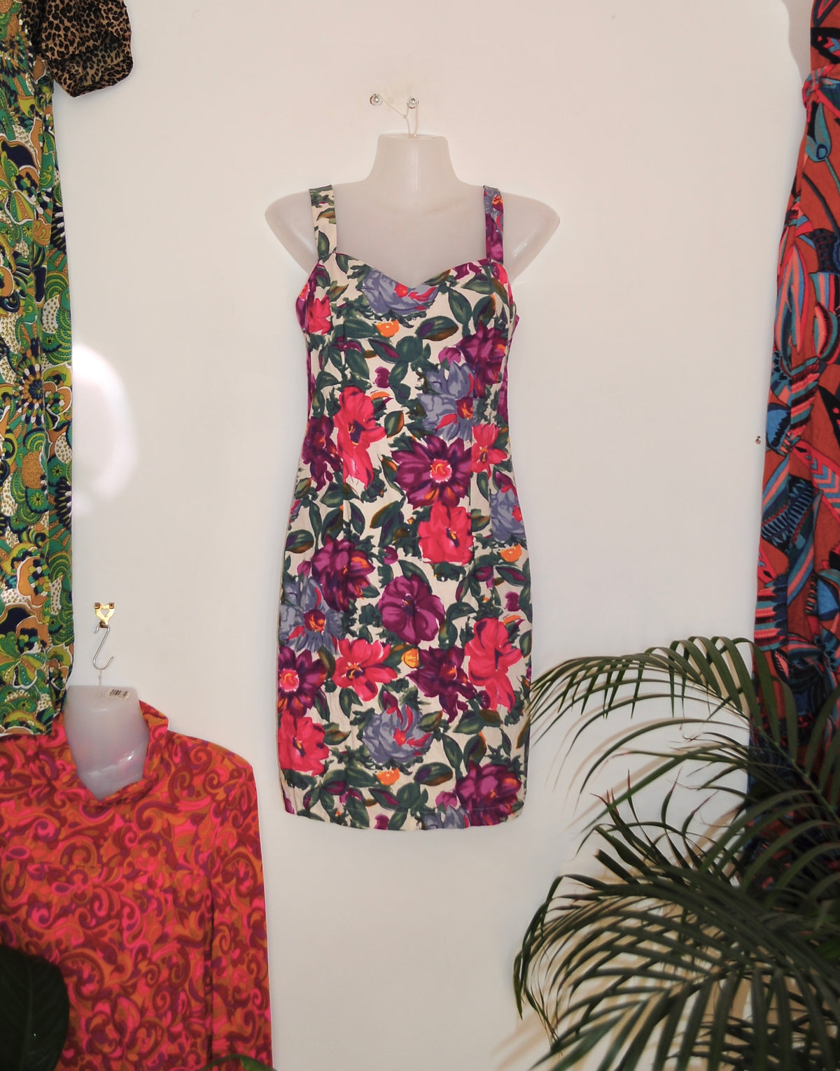 Vintage 80s Floral Pin Up Dress