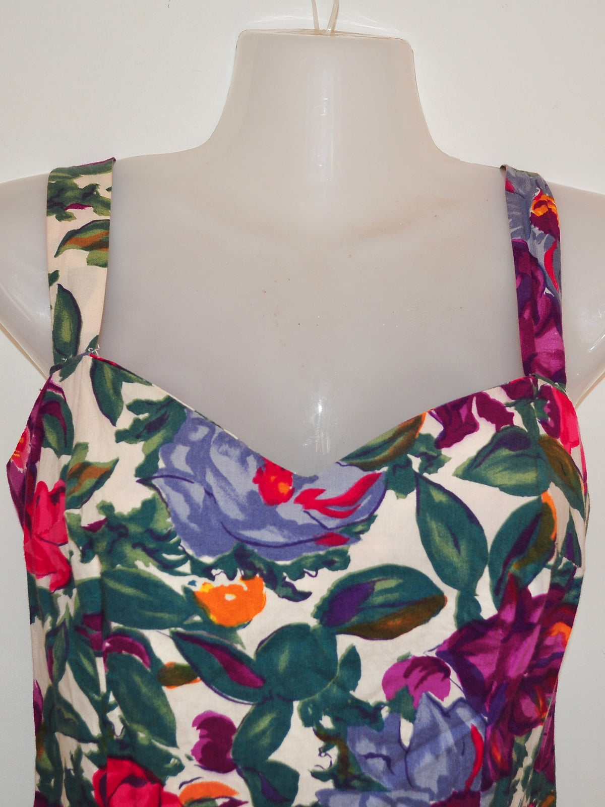 Vintage 80s Floral Pin Up Dress