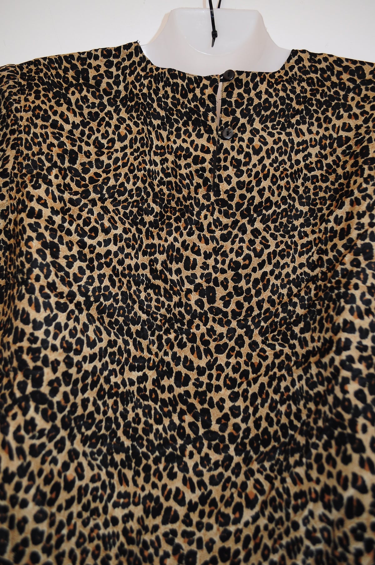 Vintage 80s Leopard Print Silk Top