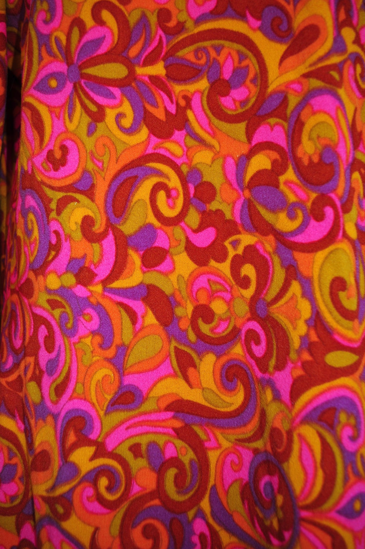 Vintage 60s Orange Psychedelic Mini Dress