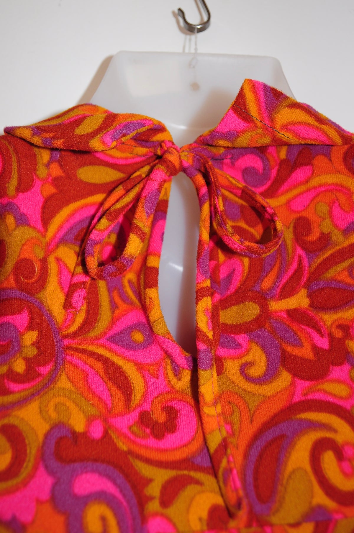 Vintage 60s Orange Psychedelic Mini Dress