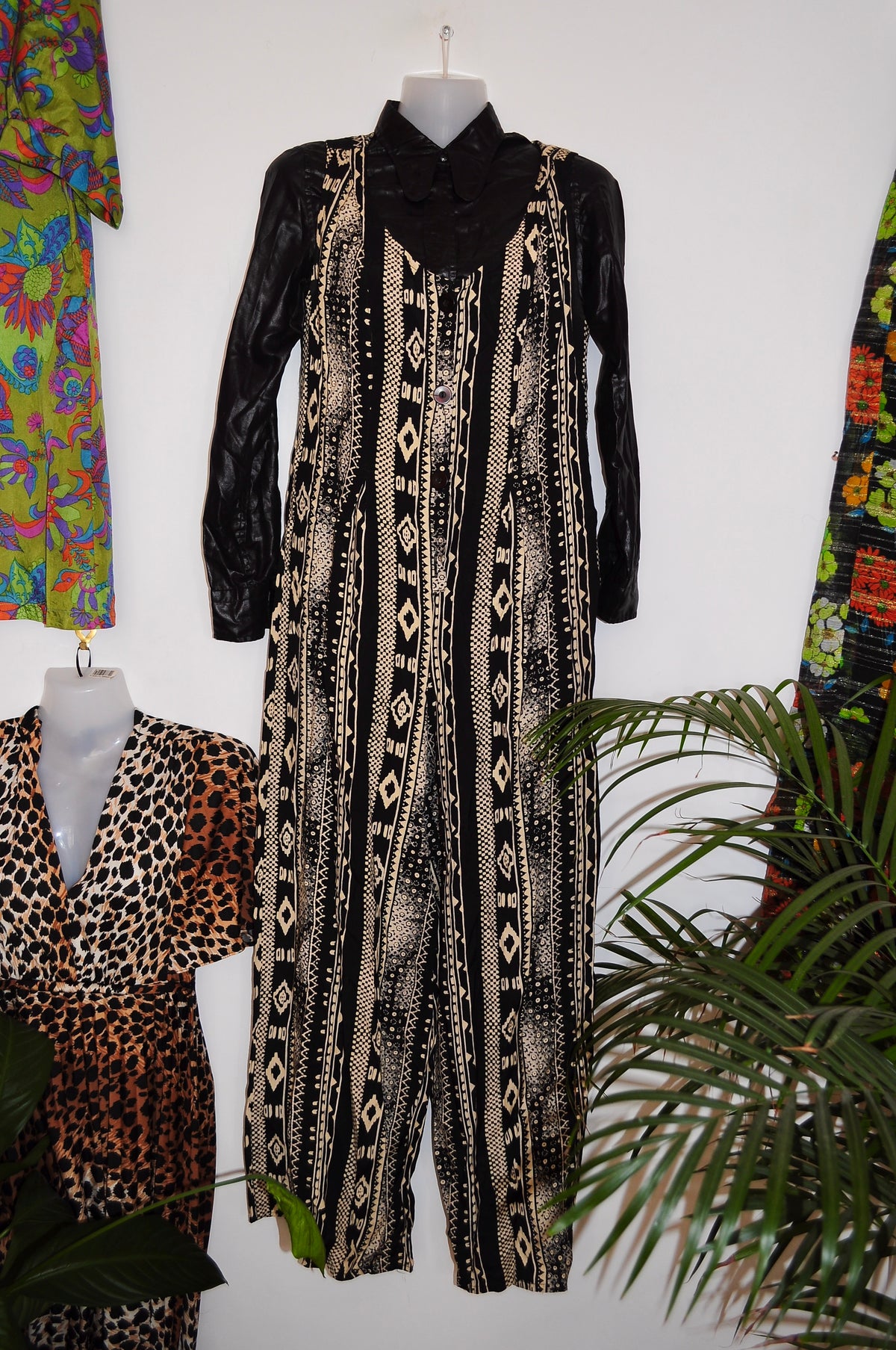 Vintage 80s Aztec Print Jumpsuit