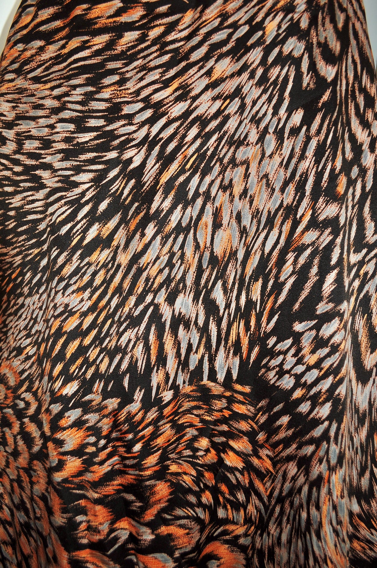 Vintage 70s C&A Feather Print Maxi Skirt