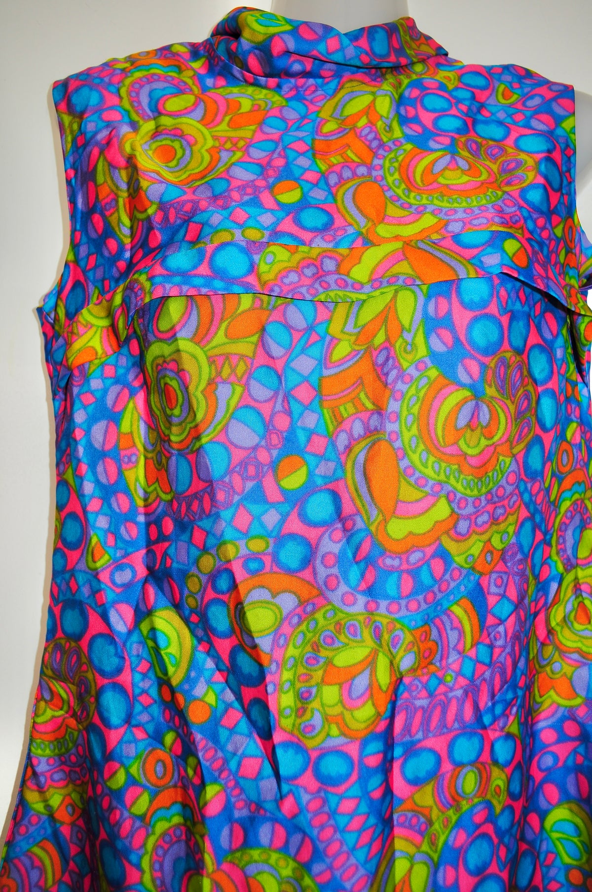 Vintage 60s Rare Colourful Psychedelic Mini Dress
