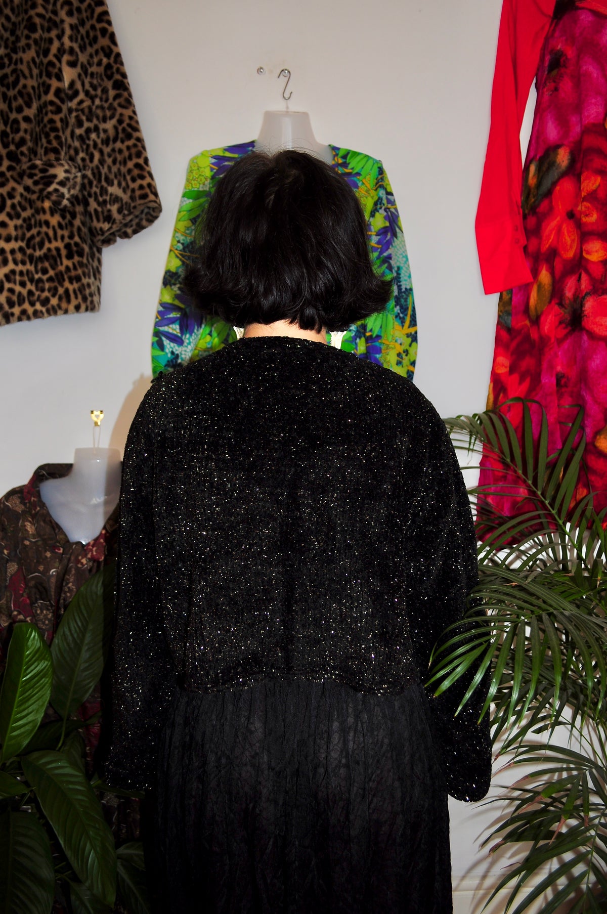 Vintage 80s Black Lurex Cardigan
