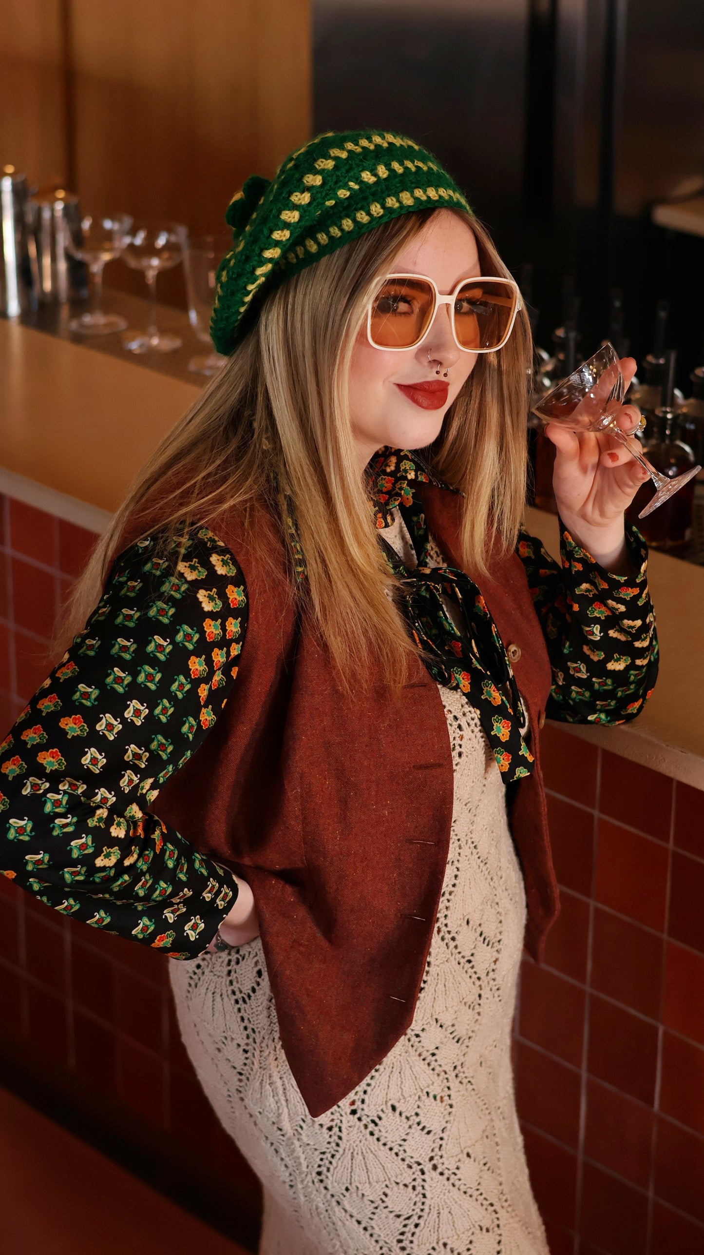 Vintage 70s Brown Wool Waistcoat