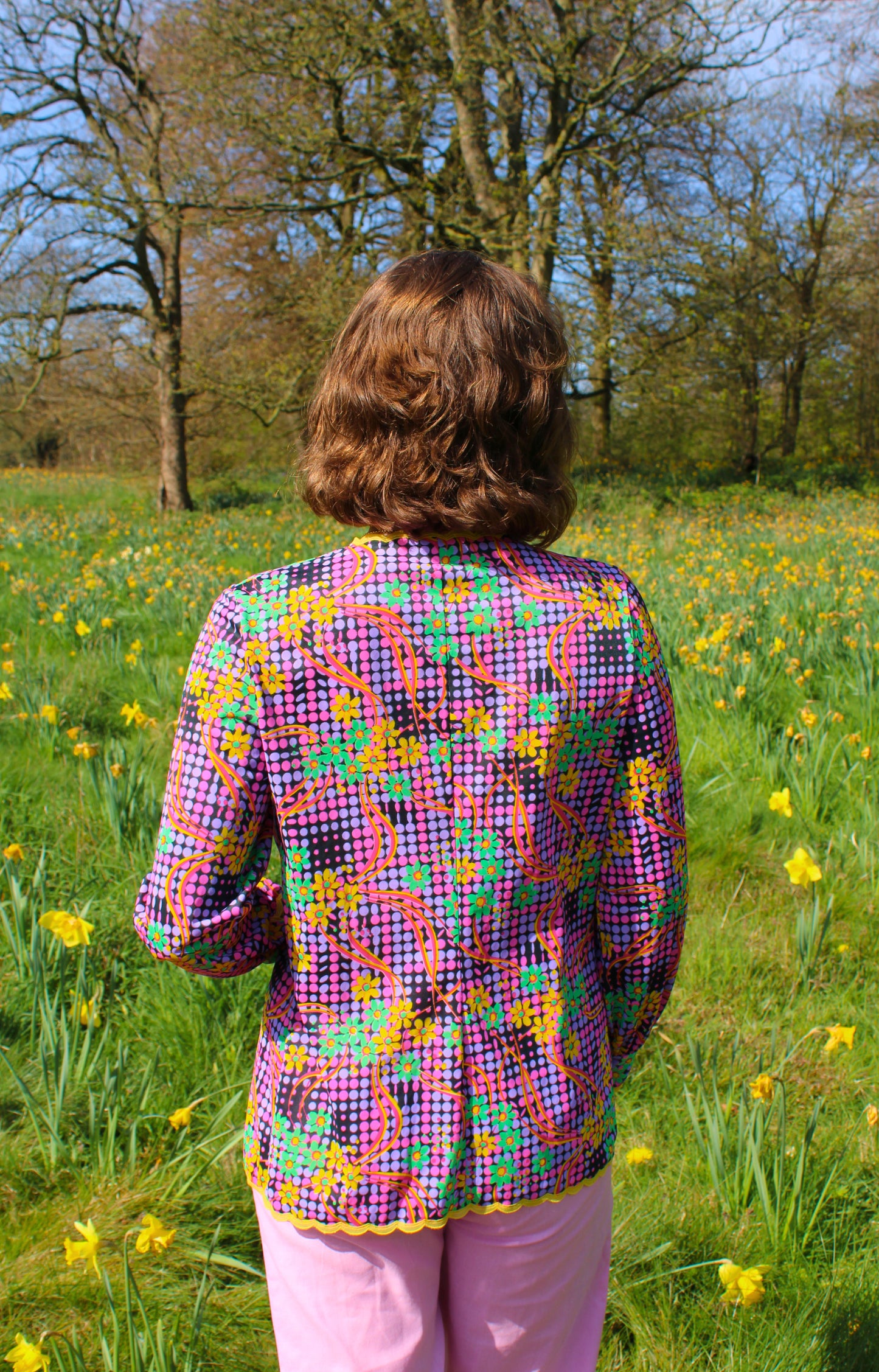 Vintage 60s Psychedelic Print Blouse