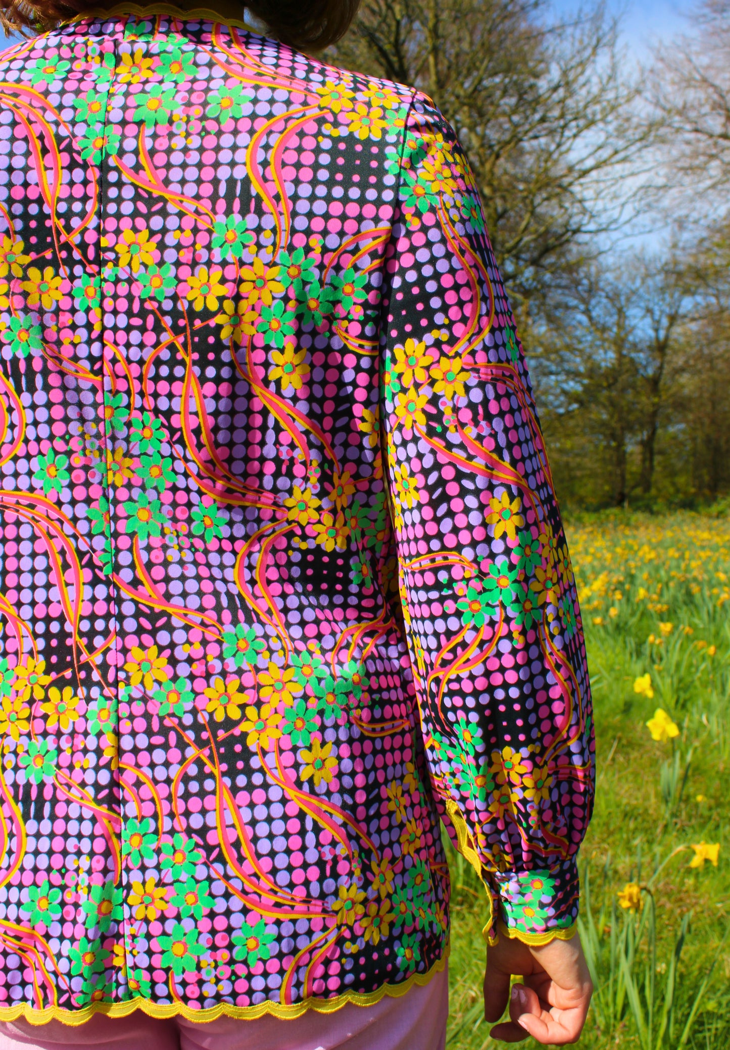 Vintage 60s Psychedelic Print Blouse