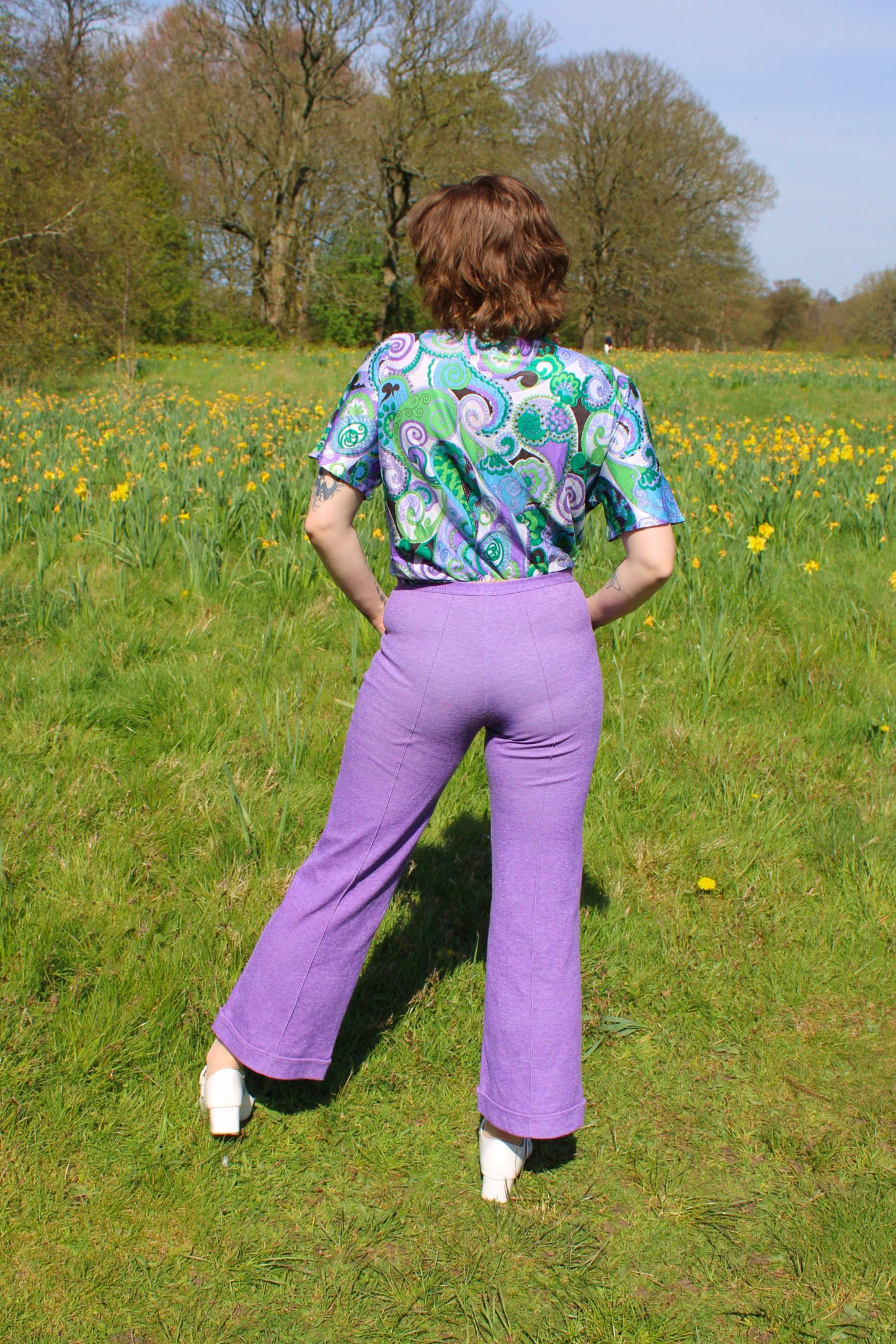 Vintage 70s Purple Knitted Trousers