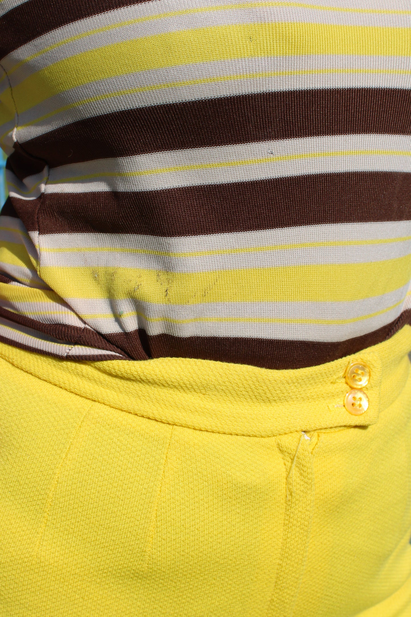 Vintage 70s Yellow and Brown Stripe T-Shirt