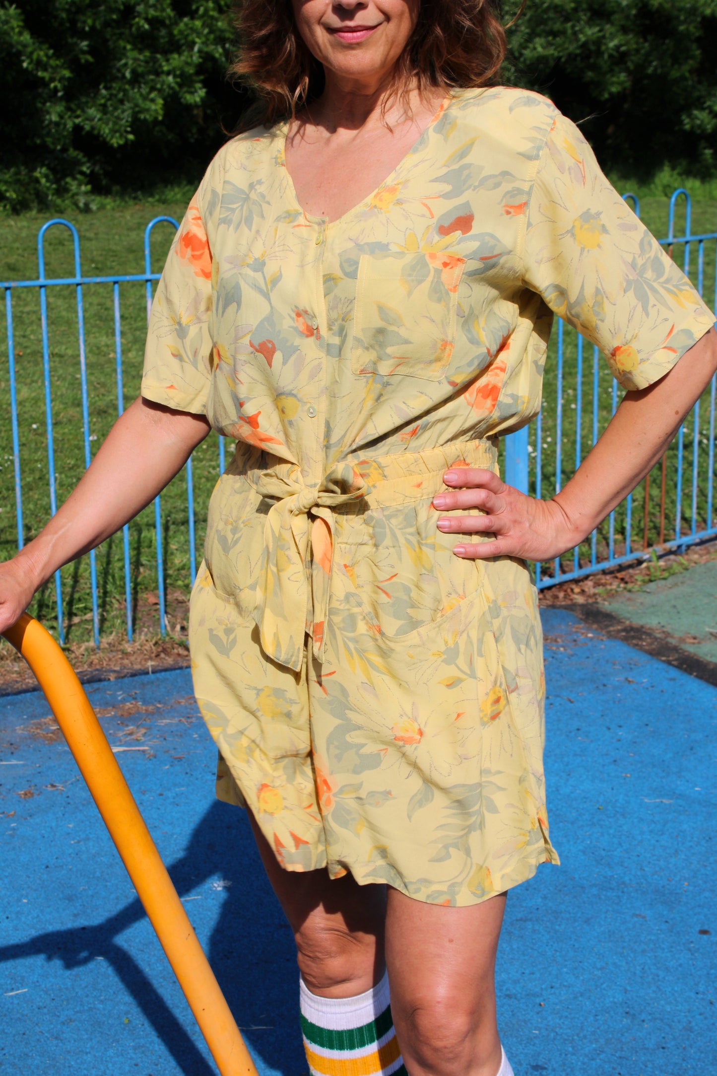 Vintage 80s Yellow Playsuit