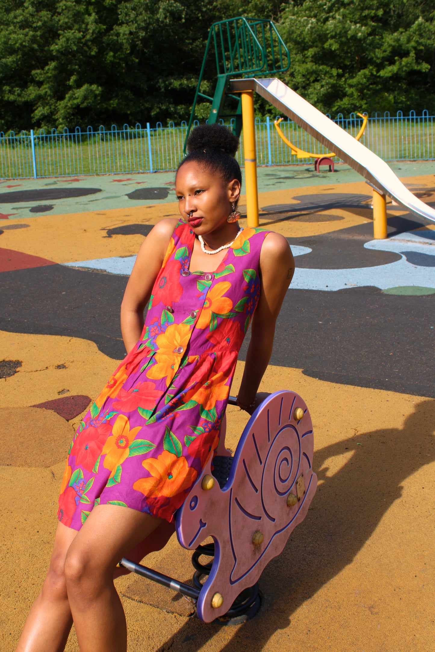 Vintage 80s Hawaiian Floral Playsuit