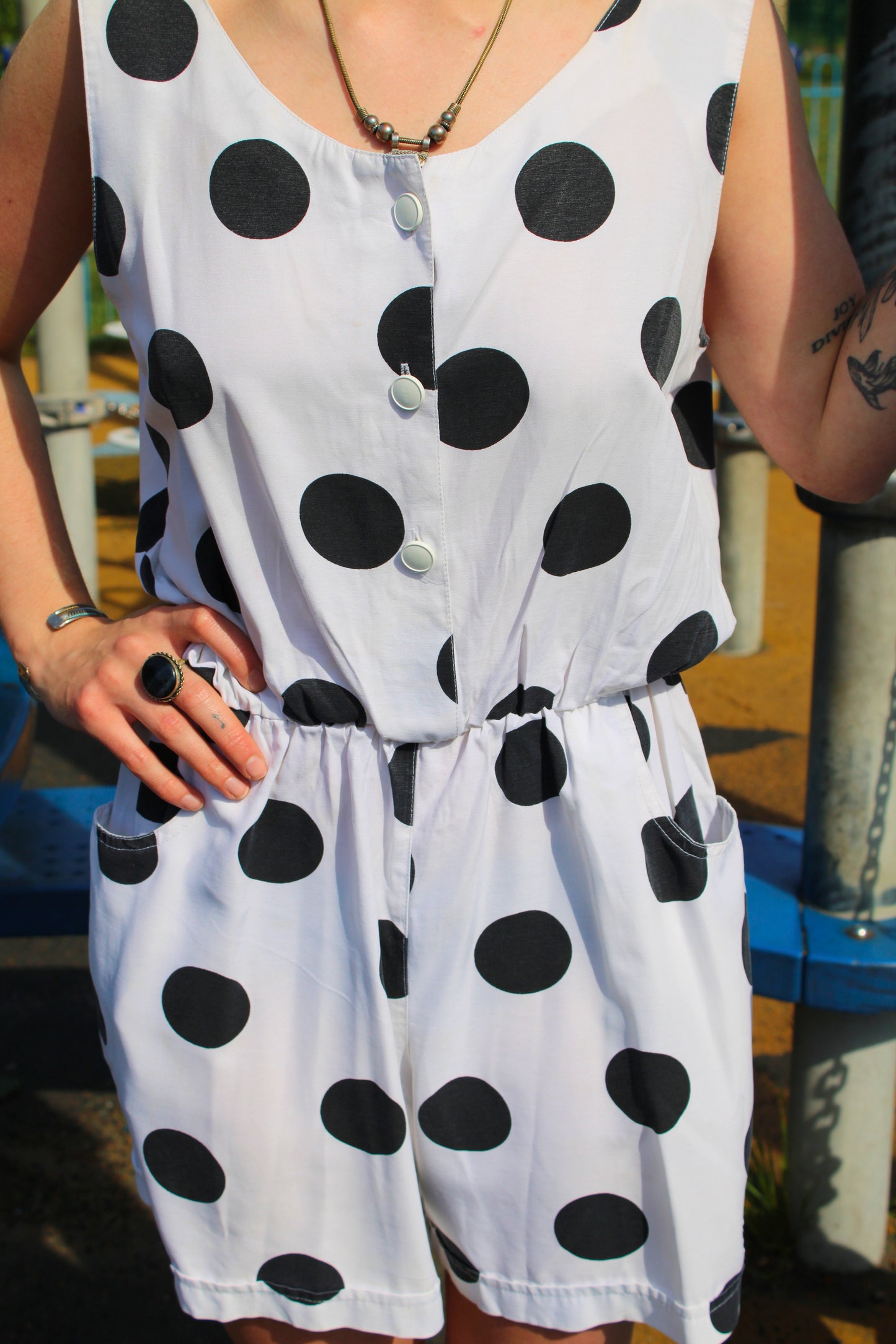 Vintage 80s Polka Dot Playsuit