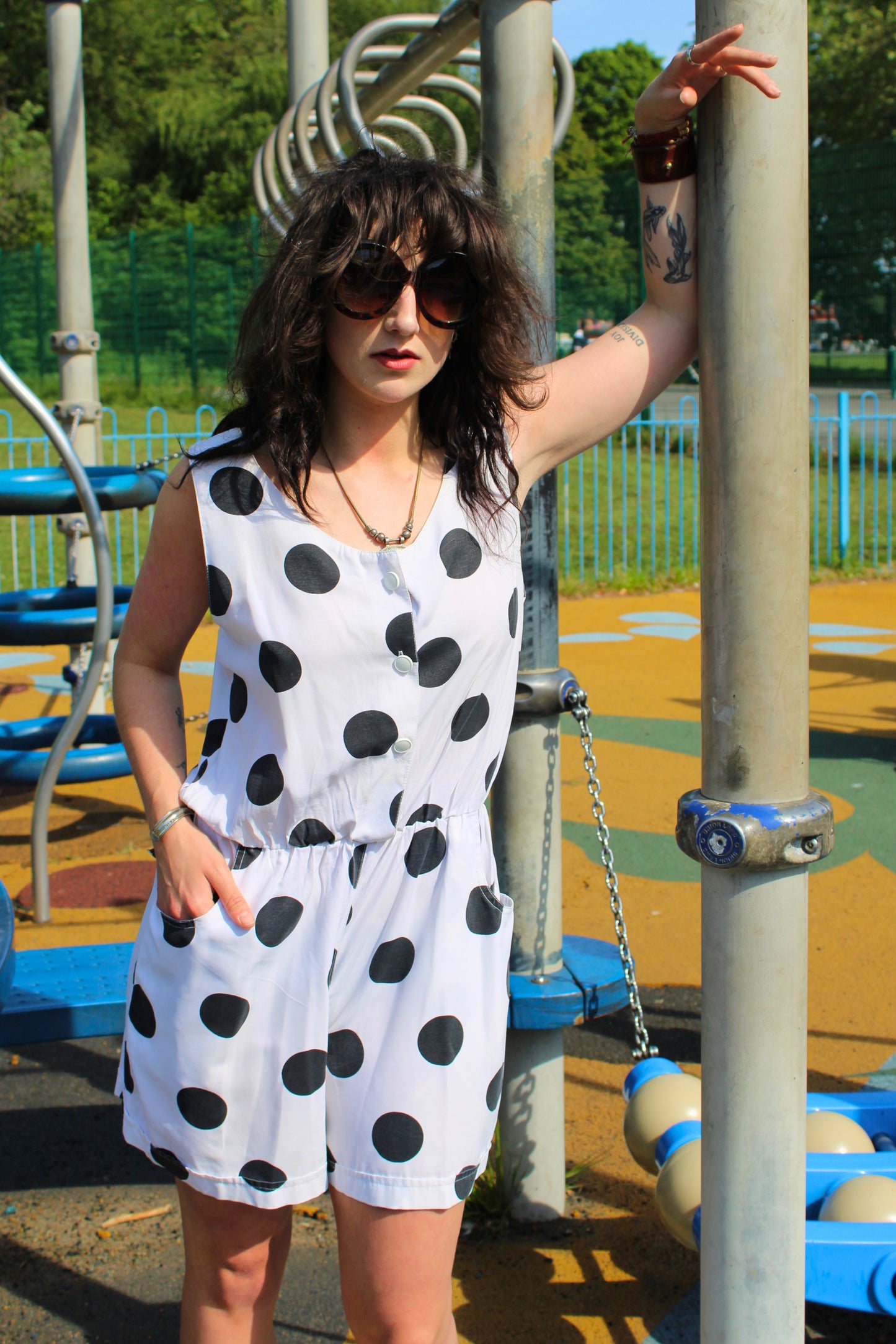 Vintage 80s Polka Dot Playsuit
