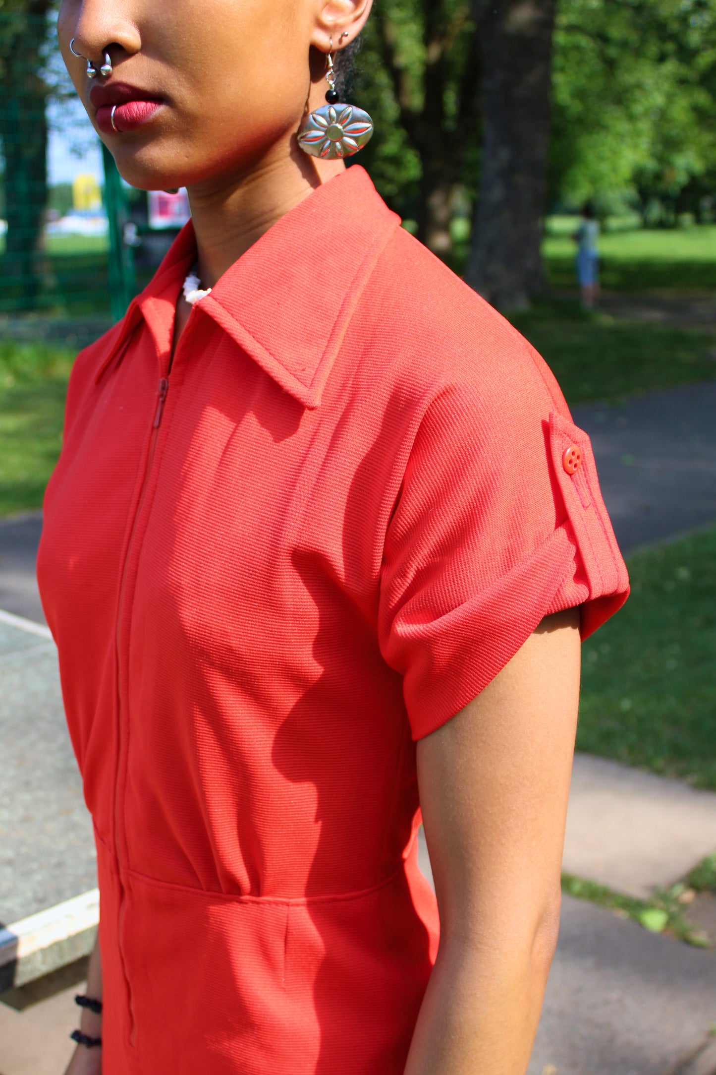 Vintage 70s Red Knee Dress