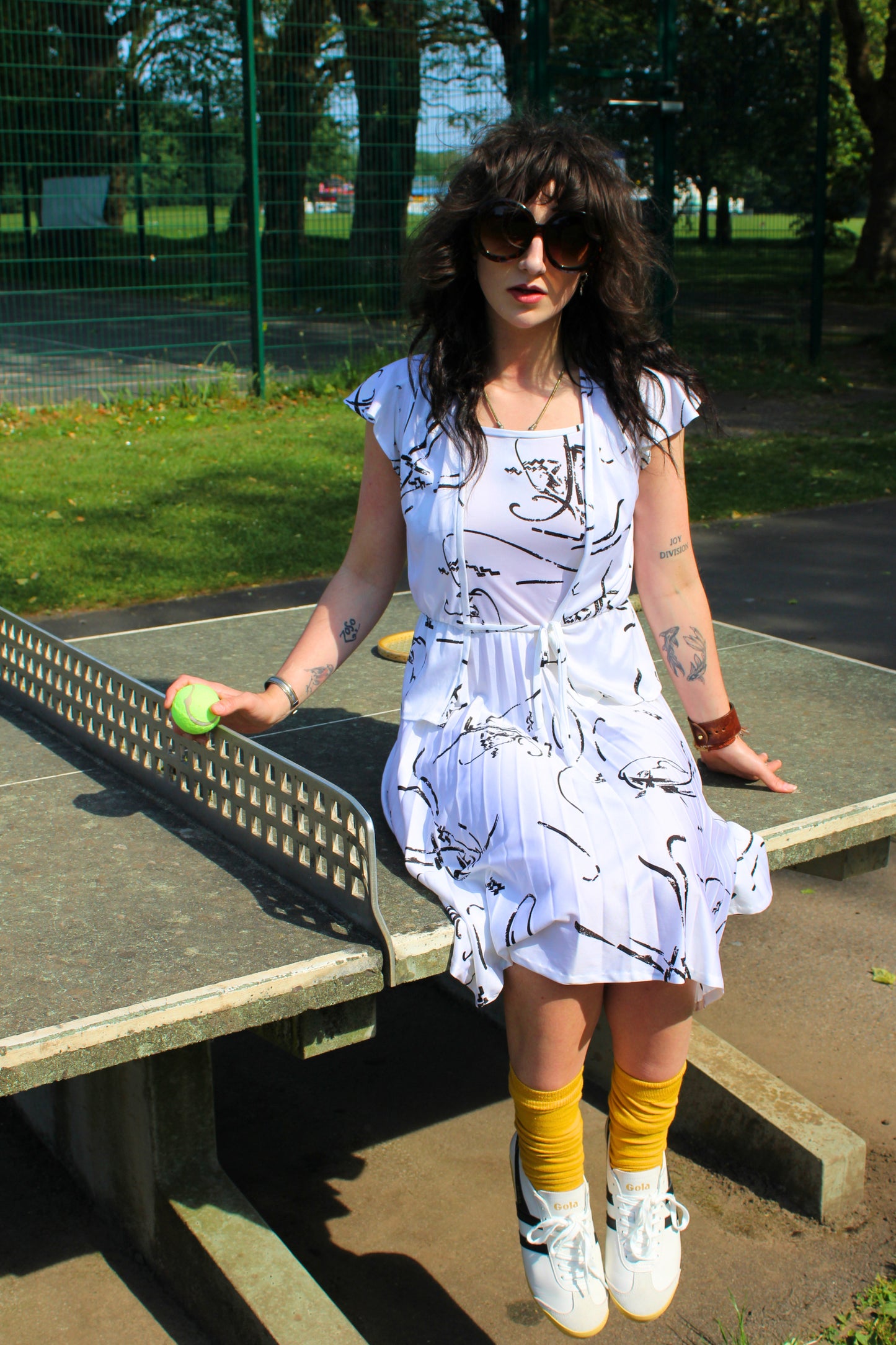 Vintage 80s White Dress and Shirt Two Piece