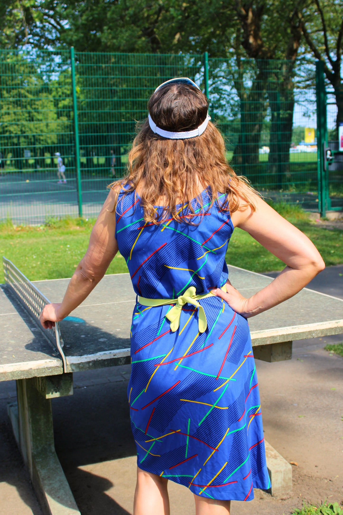 Vintage 80s Blue Sleeveless Dress