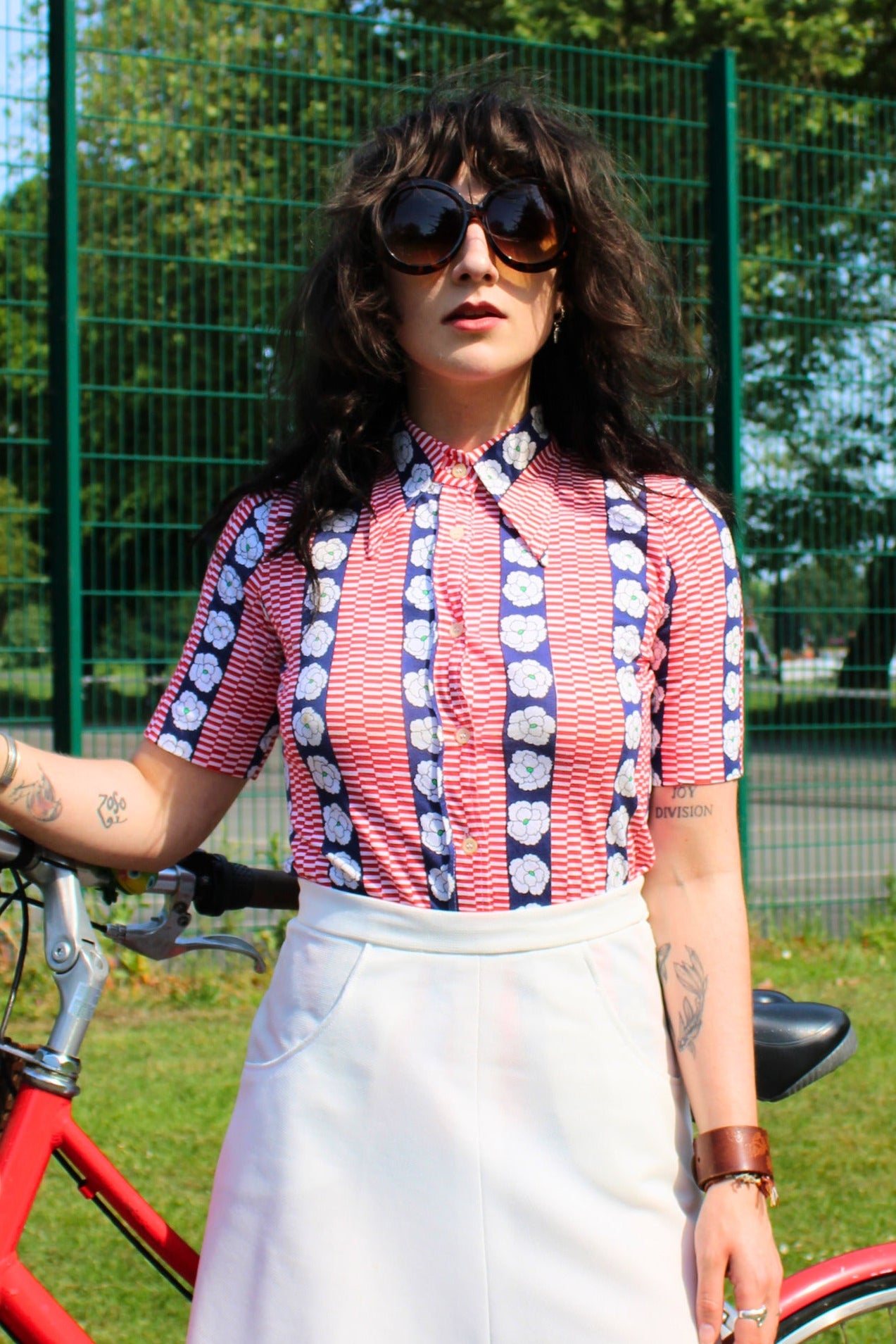 Vintage 70s Red White and Blue Shirt