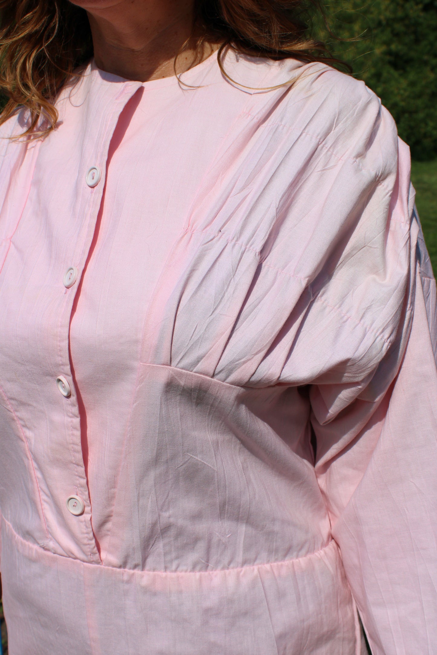 Vintage 80s Baby Pink Batwing Jumpsuit
