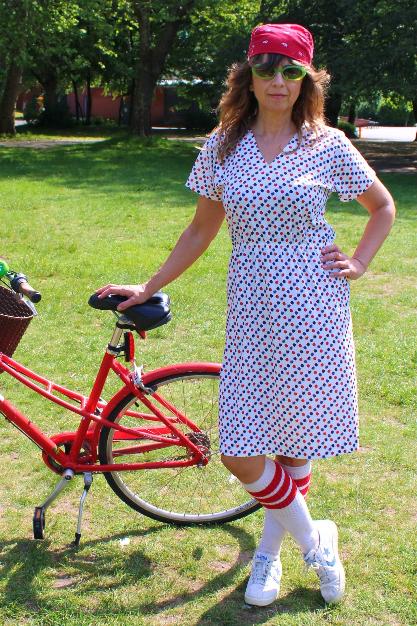 Vintage 70s Star Print Midi Dress