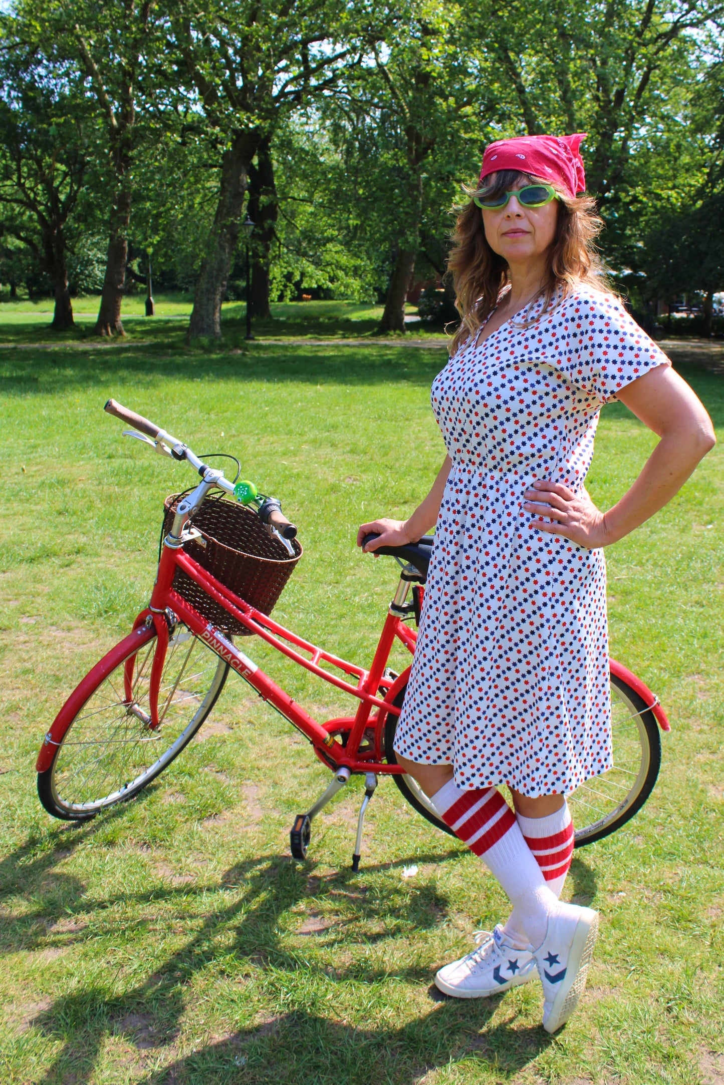 Vintage 70s Star Print Midi Dress