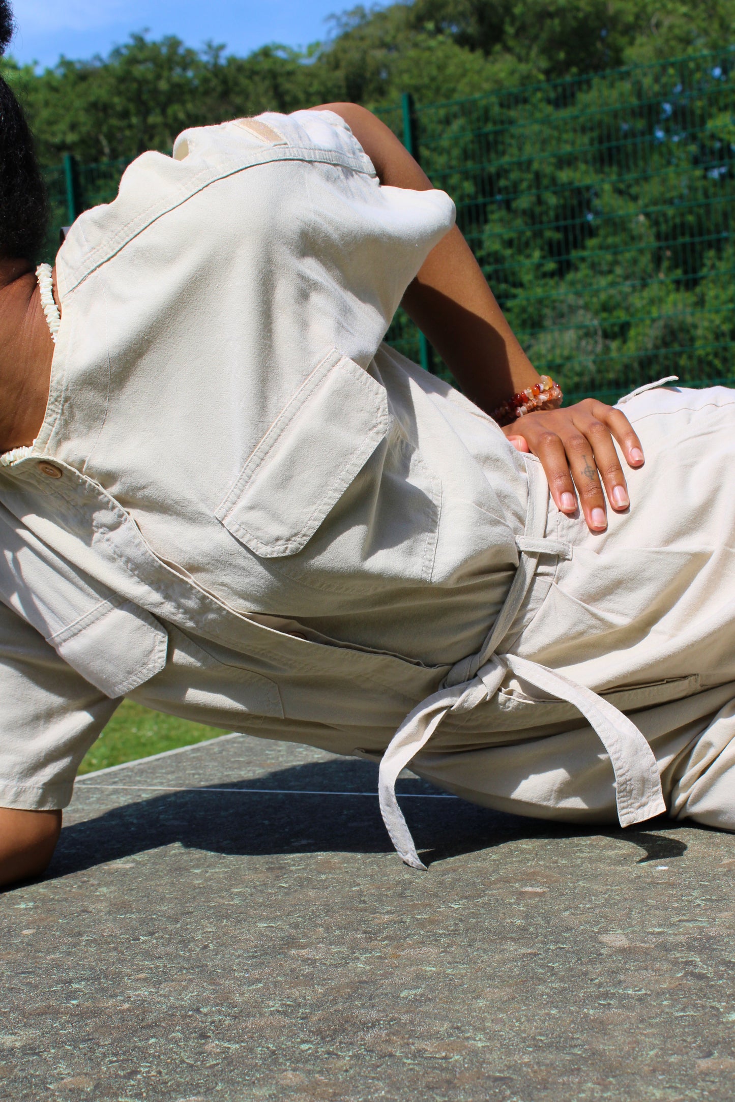 Vintage 70s Cream Cotton Jumpsuit