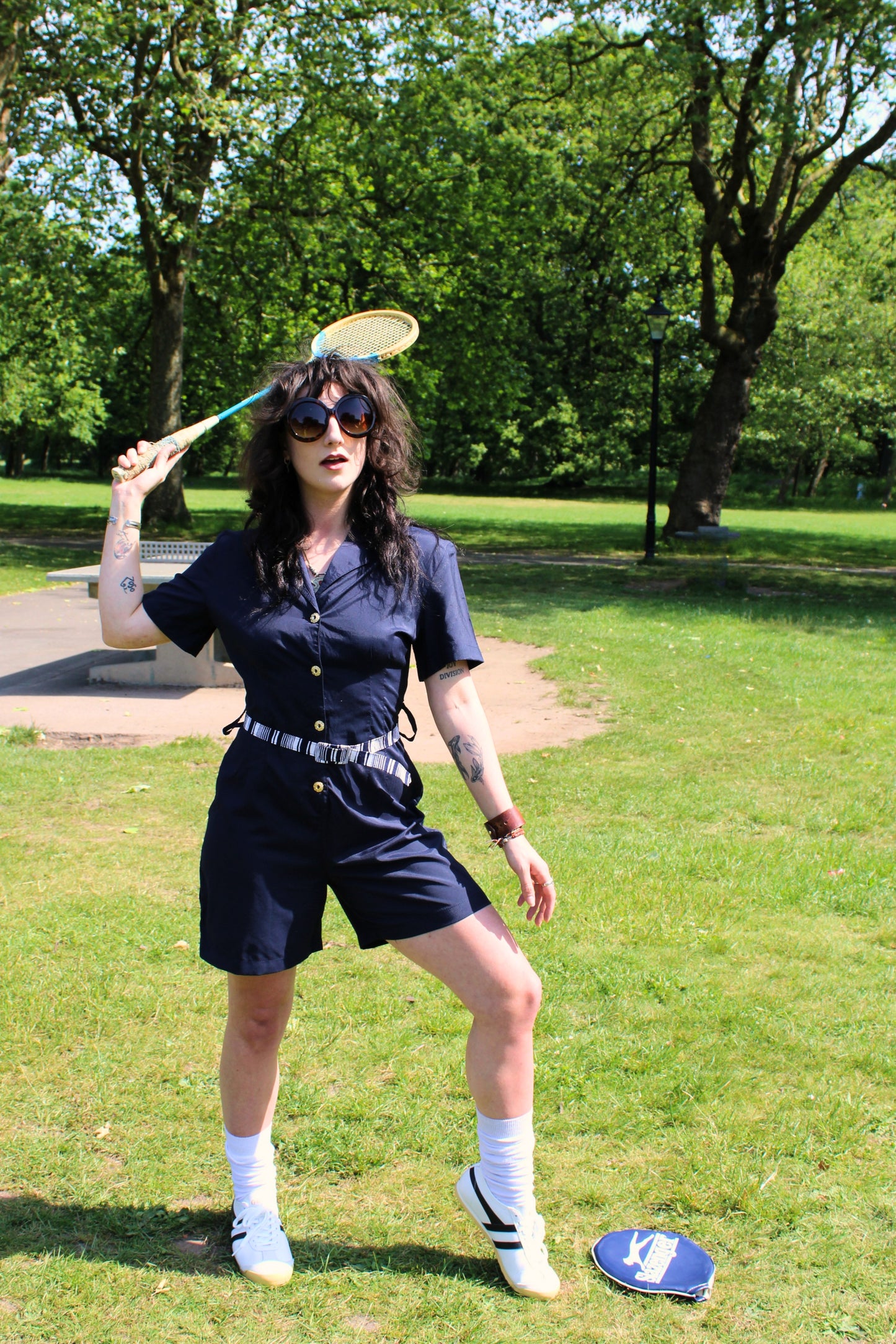 Vintage 80s Navy Playsuit