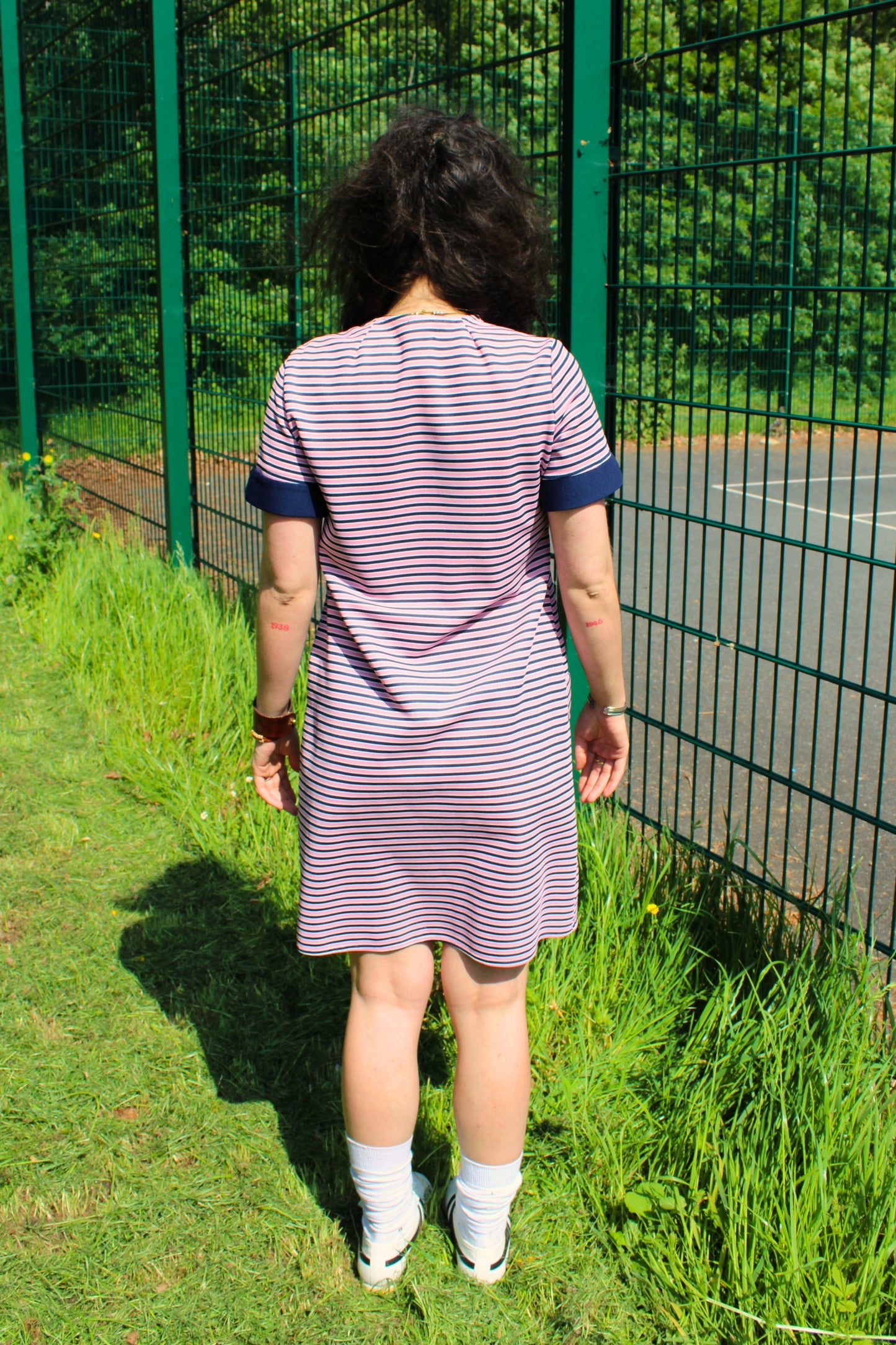 Vintage 60s Pink Stripe Mod Dress